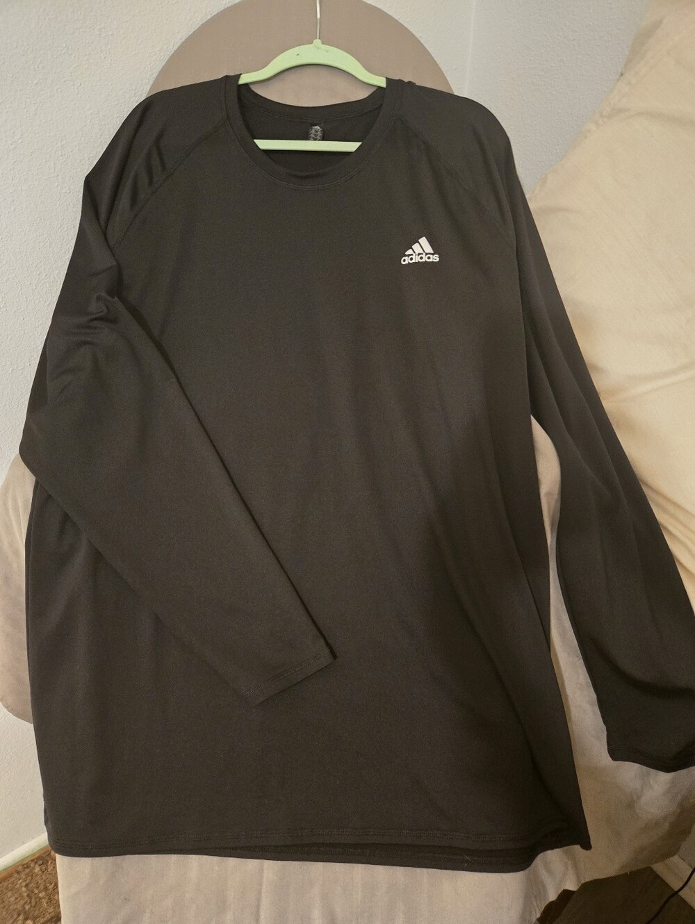 Men's Adidas Black Long-Sleeve Performance Activewear Tee